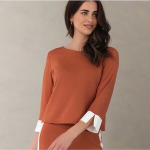 Jaki London Bellamy Draped Top Terracotta Small NWT